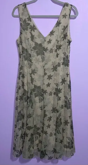 Vintage Jonathan Martin Y2K Silk Midi Dress Women Size 8 Whimsical Floral Fairy thumbnail 1
