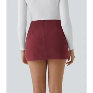 Halara High Waisted Y2K Mini Corduroy Stretch Casual Skirt Pomegranate Large thumbnail 3