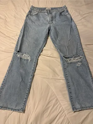 Rollas Original High Rise Straight Jeans - Distressed - Size Aussie 14 (US 10) thumbnail 3