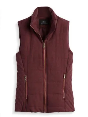 Lemon Tart Vest Women's Small Burgundy Skyros Wool Quilted Winter Gorpcore thumbnail 2