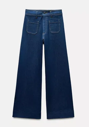 Zara Navy High Rise Jeans thumbnail 1