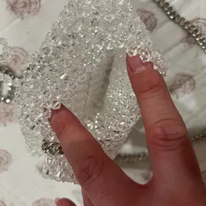 Handmade Clear Beaded Heart mini purse thumbnail 5