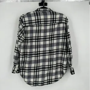 Madewell‎ Flannel Oversized Ex-Boyfriend Shirt Romana Plaid Small Button Down thumbnail 4