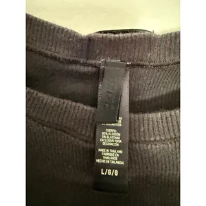 Skims Womens Black Ribbed Short Sleeve Crew Neck T-Shirt‎ Size Large L thumbnail 3