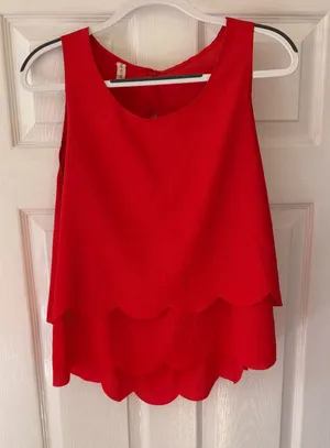 Red open back Francesca’s top thumbnail 1