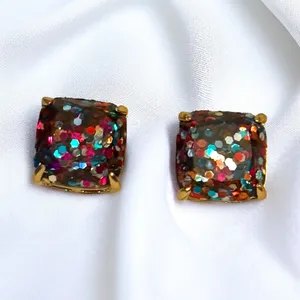 Kate Spade multicolor confetti square stud earrings thumbnail 2