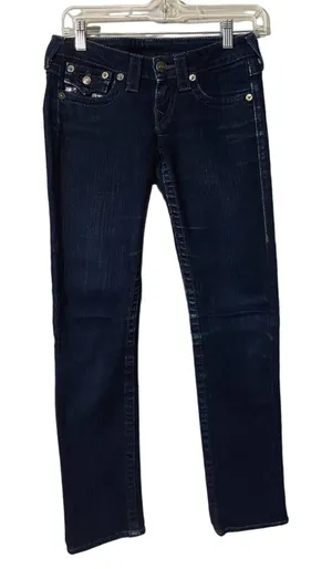 True Religion Blue Billy Dark Wash Boot Cut Denim Jeans Women SZ 25 thumbnail 1