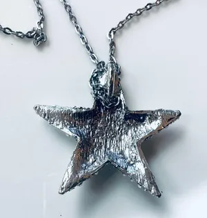 Large Crystal Star Pendant with Matching Chain Silver thumbnail 6