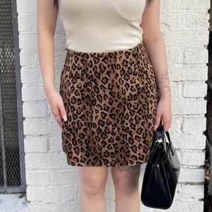 Free People Vintage retro cheetah Leopard print fuzzy mini skirt sz s / 26 thumbnail 4