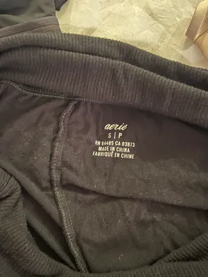 Aerie Ribbed Black Joggers thumbnail 5
