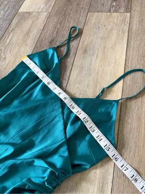 Forever 21 Teal Satin Slip Maxi Dress thumbnail 8