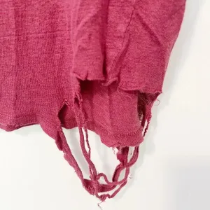 IRO Scoop‎ Neck Distressed Linen Tee in brick thumbnail 3