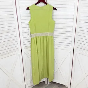 Stella & Julie Button Front Sleeveless Maxi Dress Lime Green Large‎ thumbnail 8
