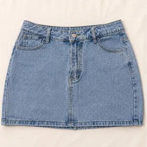 SHEIN Light Wash Denim Skirt thumbnail 1
