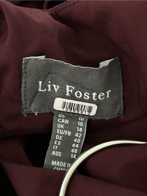 Liv Foster Satin Halter Gown burgundy thumbnail 5