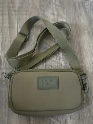 Dagne Dover Mara Neoprene Phone Sling/Crossbody Dark Moss/Olive Excellent Cond. thumbnail 2