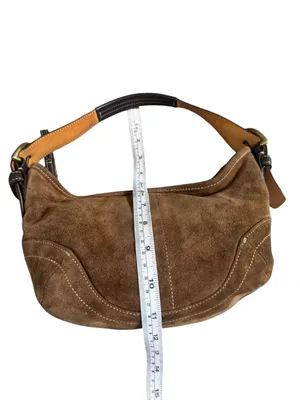 Coach D3S-9503 Suede Leather Shoulder Bag Handbag Brown Vintage thumbnail 7