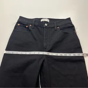 Abercrombie & Fitch 90s Straight Ultra High Rise 29 / 8 Regular Black Denim Jean thumbnail 7