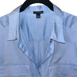 Ann Taylor Weekend Collection Chambray Utility Pocket Tunic Shirt Size XL thumbnail 5