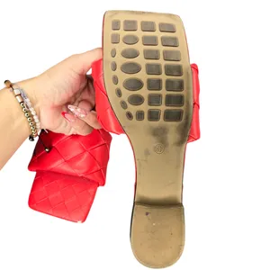Red Square Toe Woven Sandals Womens Size: 8.5 *FLAWS* thumbnail 5