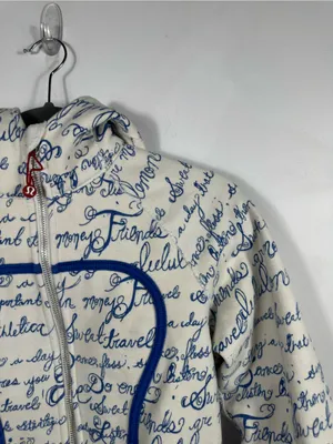 Lululemon Scuba Hoodie II 6 Manifesto Script White Blue Rare Vintage Y2K‎ thumbnail 5