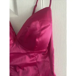 Rubber Ducky Corset‎ Satin Mini Dress Womens Size S Pink Y2K Bodycon Party Sexy thumbnail 3