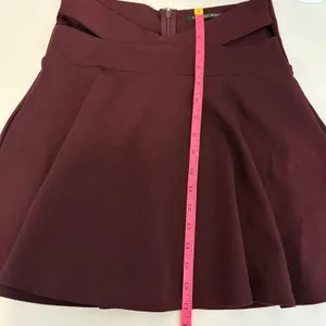 Victoria's Secret Burgundy Cutout Skirt High Waist Cutout‎ Mini Flared A-Line XS thumbnail 7