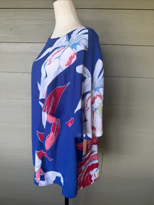 Gibson Latimer Vibrant Floral Flutter Sleeve Blouse thumbnail 5