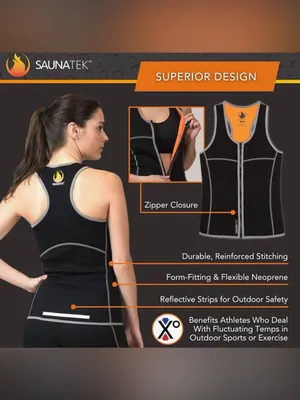 Saunatek Sauna Sweat Suit Vest for Exercise and Heat Training women’s medium thumbnail 10