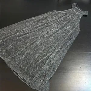 Nine West Mock Neck Swing Mini Dress Mineral Black‎ Silver Lurex XS WW23Y053RS1 thumbnail 1