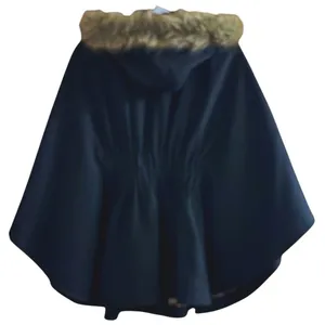 Moda International Hooded Wool Blendd Cape Coat Poncho thumbnail 3
