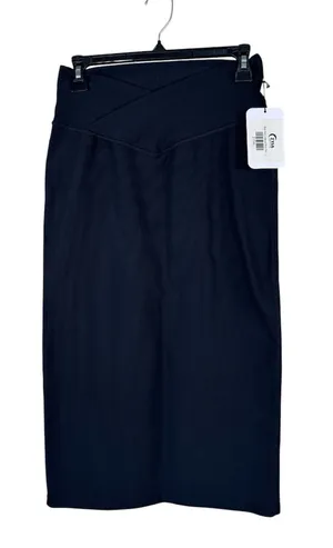 Zyia Active Black Stretch Reve Crossover Pencil Skirt Womens L Athletic Casual thumbnail 1