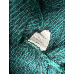 Women Teal Black Textured Scrunch Butt Leggings High Rise Medium Activewear thumbnail 3