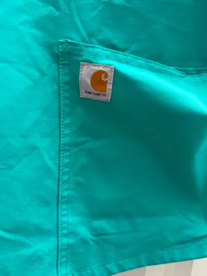 Carhartt Force C12113 Scrub Top Women’s Medium Teal Stretch Modern Fit thumbnail 3