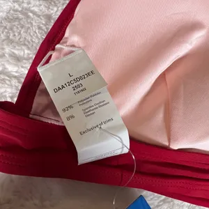 Cupshe Red High Waisted Bikini Set Whipstitch Halter Triangle Top Size Large NWT thumbnail 8