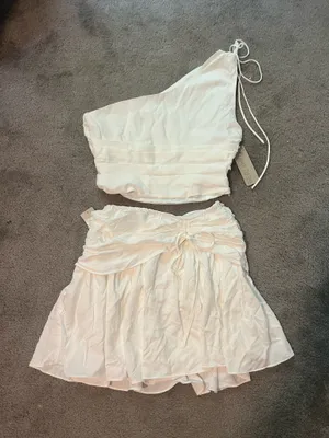 These Three Boutique white flowy vacation set  thumbnail 1