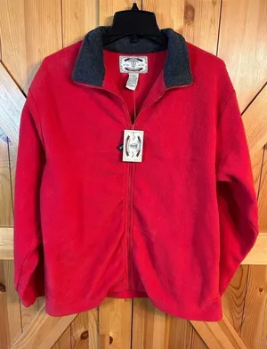 Carolyn Taylor Size M Red Zip Up Fleece Jacket Nwt (4149) thumbnail 1