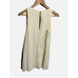 Lulus Near or Bar Dress Small Cream Gold Bar Detail V-Neck Mini Cocktail Party thumbnail 6
