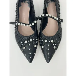 NEW Antonio Melani Jennifer Sumko Mary Jane Ballet Flats Black Leather US 7.5 thumbnail 3