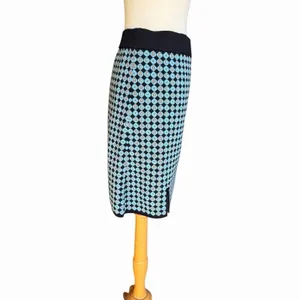 Alexa Chung for Opening Ceremony Blue Black Orange Geometric Print Mini Skirt thumbnail 5