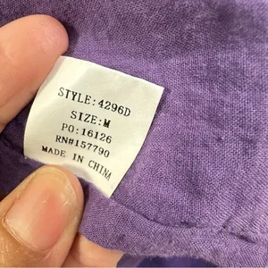 Pinch 100% Cotton Purple V-Neck Mini Dress With Pockets thumbnail 12
