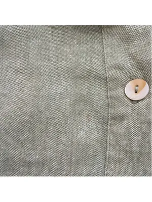 Tuckernuck Sage Green Linen Look 100% Cotton Drop Waist Ruffle Hem Shirt Dress S thumbnail 9