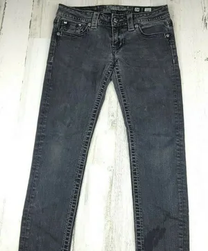 Miss Me Signature Skinny Jeans Black Size 28 Low Rise Stretch Denim thumbnail 1