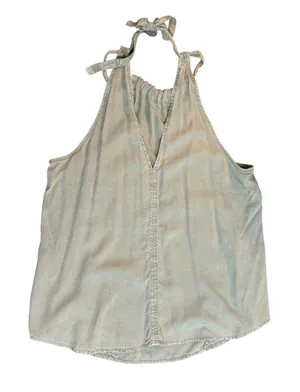 Cloth &‎ Stone Sage Green Halter Tank Top V-Neck Relaxed Fit Large thumbnail 1