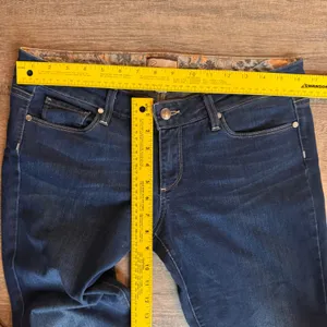 Paige Canyon Flare‎ Jeans Dark Wash Denim Size 30 Low Rise Boho Made in USA thumbnail 5