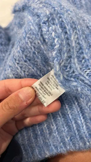 Anthropologie Chunky Baby Blue & White Cardigan thumbnail 4