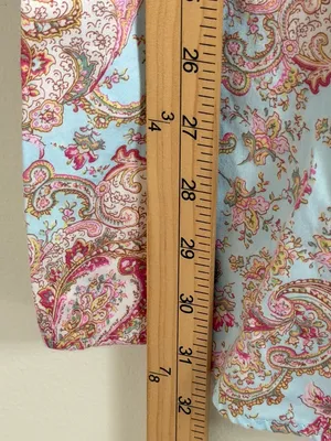Ralph Lauren Floral Paisley Sleep Button Down Shirt Dress Size Medium PJ thumbnail 8