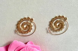 Spiral Hoop Earrings (207) Gold thumbnail 5
