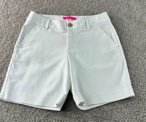Lilly Pulitzer Women's White Bermuda Shorts‎ Pockets Golf Preppy Casual Size 2 thumbnail 1