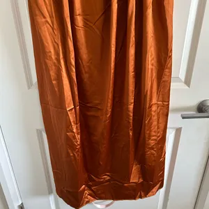 Lulu's Strapless Satin Maxi Dress in Burnt Orange thumbnail 5